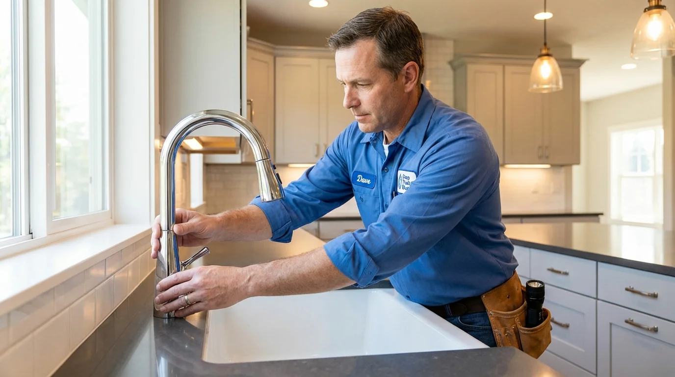Kitchen faucet installation by Johns Plumbing LLC in Cornell